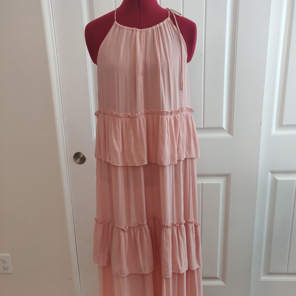 Loft Pink Tiered Maxi Dress, NWT, XS